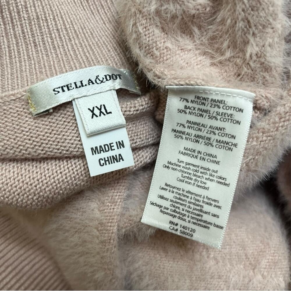 Stella & Dot mauve v-neck fuzzy knit sweater - Picture 7 of 7